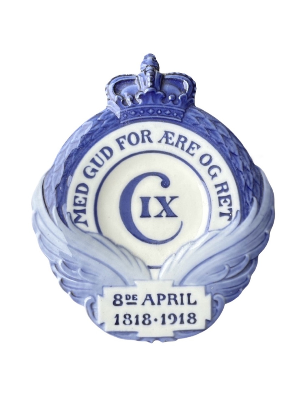 Royal Copenhagen 1918 King Christian X Centennial Danish Plaque
